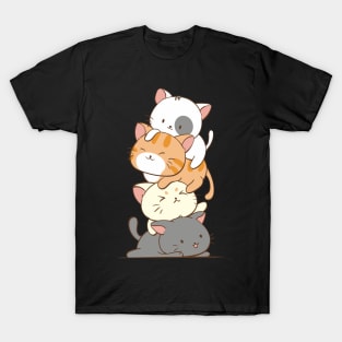 Meowtain Kawaii Cute Cat Stack T-Shirt